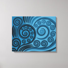 Stijlvolle zomer-blauw Fern Frond Curls Canvas Afd Afdruk