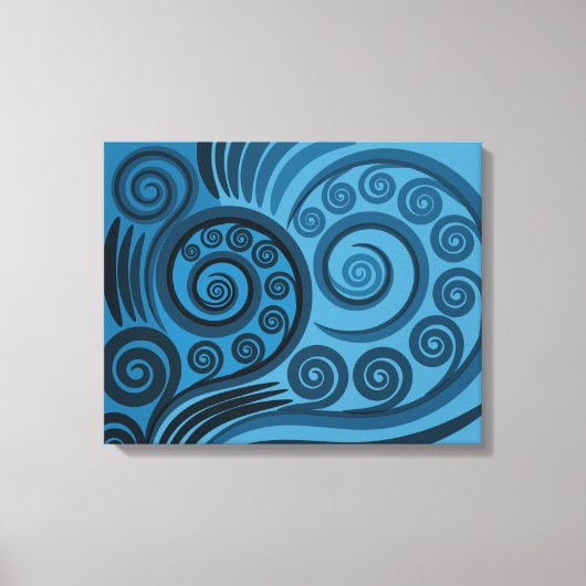 Stijlvolle zomer-blauw Fern Frond Curls Canvas Afd Afdruk (Voorkant)