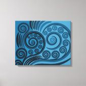 Stijlvolle zomer-blauw Fern Frond Curls Canvas Afd Afdruk (Voorkant)