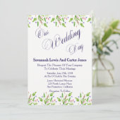 Stijlvolle zomer bloemen bruiloft kaart (Staand voorkant)