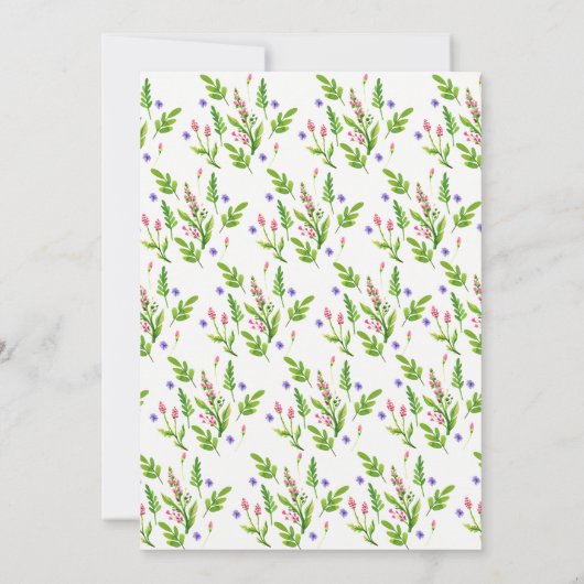 Stijlvolle zomer bloemen bruiloft kaart (Achterkant)