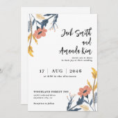 Stijlvolle zomer bloemen bruiloft uitnodigingen (Voorkant / Achterkant)