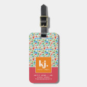 Stijlvolle zomer | Grappig gepersonaliseerd monogr Bagagelabel (Voorkant verticaal)