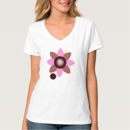 Stijlvolle Zomer Vrouwen Roze Bruine Bloem Kleding T-shirt