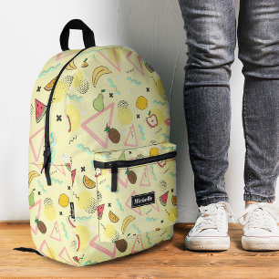 Stijlvolle zomer watermeloen banaan ananas geel bedrukte rugzak
