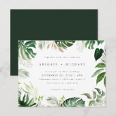 Stijlvolle zomer Waterverf Tropische gebladerte br Uitnodiging Briefkaart (Voorkant / Achterkant)