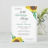 Stijlvolle zonnebloem 90ste verjaardag kaart (Staand voorkant)