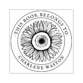 Stijlvolle  Zonnebloem Custom Book Rubberstempel (Afrduk)