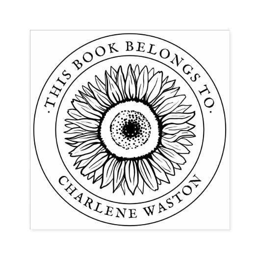 Stijlvolle  Zonnebloem Custom Book Rubberstempel (Afrduk)