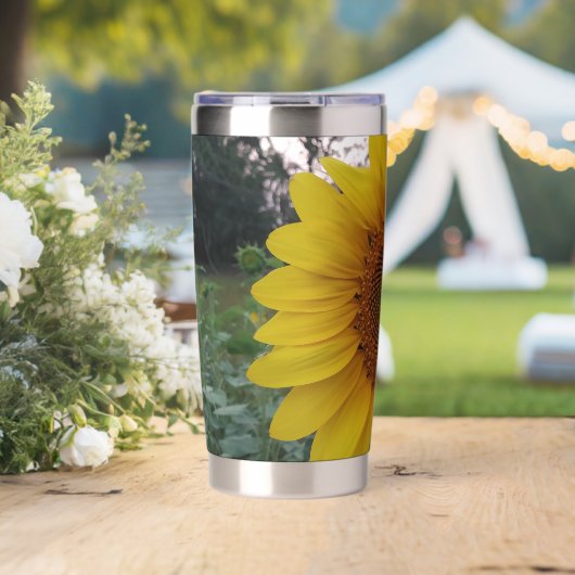 Stijlvolle Zonnebloem Print Geïsoleerde Drinkbeker (Bruiloft (Gedraaid)  )