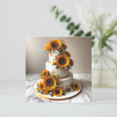 STIJLVOLLE ZONNEBLOEM VERSIERDE VERJAARDAGSTAART KAART (Staand voorkant)