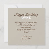 STIJLVOLLE ZONNEBLOEM VERSIERDE VERJAARDAGSTAART KAART (Achterkant)