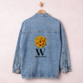 Stijlvolle Zonnebloem Zwart Monogram Vrouwen Custo Denim Jacket (Hangar)