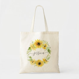 Stijlvolle zonnebloementuin boodschappentas tote bag