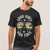 Stijlvolle zonnebril met goede vibes hoogtij t-shirt (Voorkant)