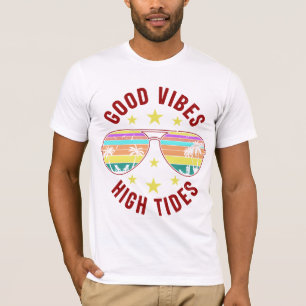 Stijlvolle zonnebril met goede vibes hoogtij t-shirt