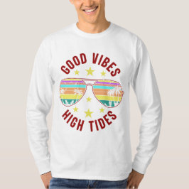 Stijlvolle zonnebril met goede vibes hoogtij t-shirt