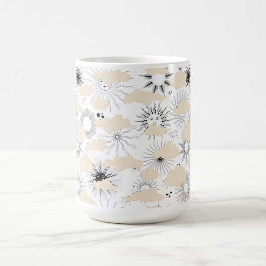 Stijlvolle zonsverduistering, getextureerde kleurw koffiemok (Center)