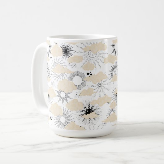 Stijlvolle zonsverduistering, getextureerde kleurw koffiemok (Voorkant links)