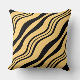 Stijlvolle zwart en geel gelaagde lijnen Sierkusse Kussen