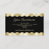 Stijlvolle zwart en goud Shimmer Effect Profession Visitekaartje (Achterkant)