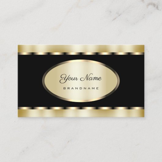 Stijlvolle zwart en goud Shimmer Effect Profession Visitekaartje (Voorkant)