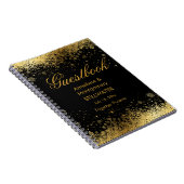 Stijlvolle zwart en goud sneeuwvlokken - Guestbook Notitieboek (Rechterzijde)
