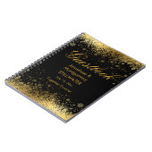 Stijlvolle zwart en goud sneeuwvlokken - Guestbook Notitieboek (Linkerzijde)