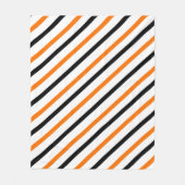 Stijlvolle zwart en Sinaasappel gestreepte Autumn Fleece Deken (Voorkant)
