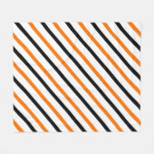 Stijlvolle zwart en Sinaasappel gestreepte Autumn Fleece Deken (Voorkant (Horizontaal))