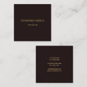 Stijlvolle zwart fluweel gouden look tekst lettert vierkante visitekaartje (Voorkant / Achterkant)