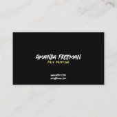 Stijlvolle zwart-gele schilder partij visitekaartje (Achterkant)