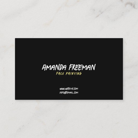 Stijlvolle zwart-gele schilder partij visitekaartje (Achterkant)