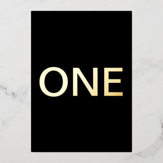 Stijlvolle Zwart & Goud Folie Receptie Tafel Teken Folie Feestdagenkaart (Voorkant)