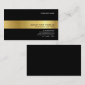 Stijlvolle Zwart Goud Moderne Professionele Graphi Visitekaartje (Voorkant / Achterkant)