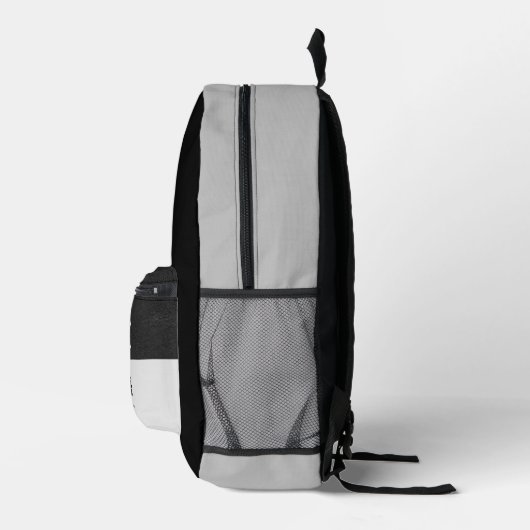 Stijlvolle Zwart Grijs Pickleball Design Monogram Bedrukte Rugzak (Rechts)