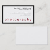 Stijlvolle zwart Lijst witte trendy fotograaf Visitekaartje (Voorkant / Achterkant)