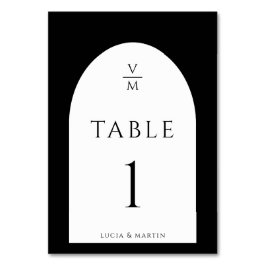 Stijlvolle zwart monogram Initiaal naam bruiloft Kaart