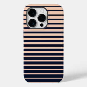 Stijlvolle zwart & roze monogram strepen Case-Mate iPhone 14 pro hoesje