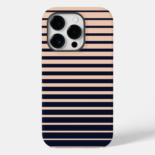 Stijlvolle zwart & roze monogram strepen Case-Mate iPhone case (Achterkant)