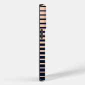 Stijlvolle zwart & roze monogram strepen Case-Mate iPhone case (Achterkant / Rechts)