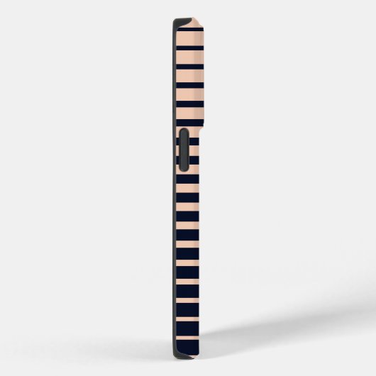 Stijlvolle zwart & roze monogram strepen Case-Mate iPhone case (Achterkant / Rechts)