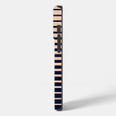 Stijlvolle zwart & roze monogram strepen Case-Mate iPhone case (Achterkant / Links)