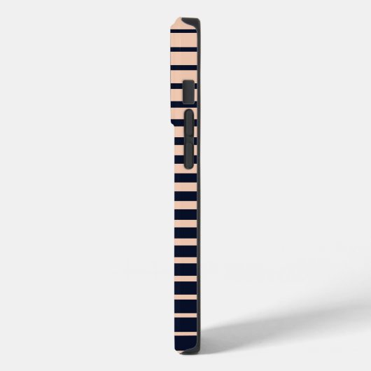 Stijlvolle zwart & roze monogram strepen Case-Mate iPhone case (Achterkant / Links)