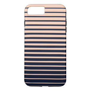 Stijlvolle zwart & roze monogram strepen iPhone 8/7 plus hoesje