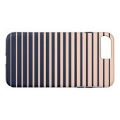 Stijlvolle zwart & roze monogram strepen Case-Mate iPhone case (Achterkant (Horizontaal))