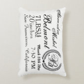 Stijlvolle zwart-wit Baby geboorte Keepsake Accent Kussen (Voorkant(Verticaal))