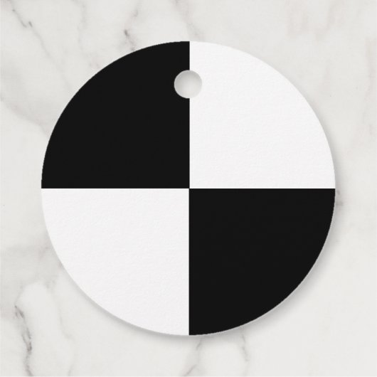 Stijlvolle zwart & wit bruiloft gunst Labels (Achterkant)