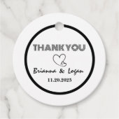 Stijlvolle zwart & wit bruiloft gunst Labels (Voorkant)