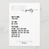 Stijlvolle zwart-wit bruiloft orde van dienst programmakaart (Achterkant)